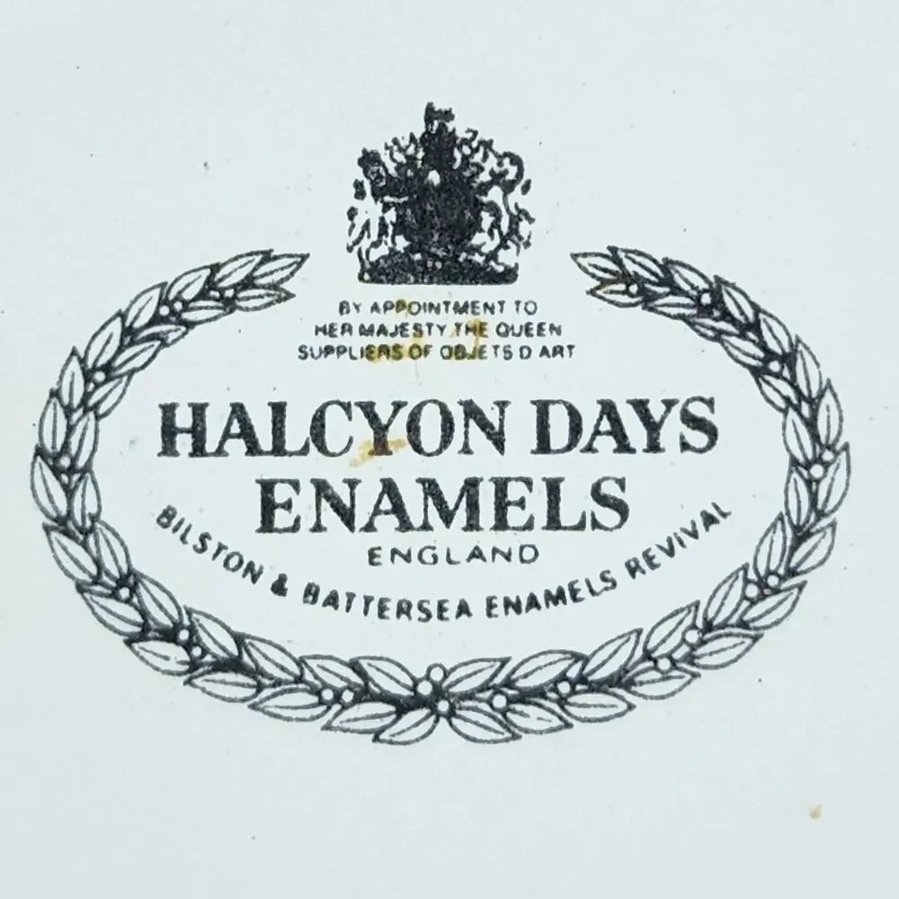 Halcyon Days Enamel Trinket Box With Our Love Vintage Floral